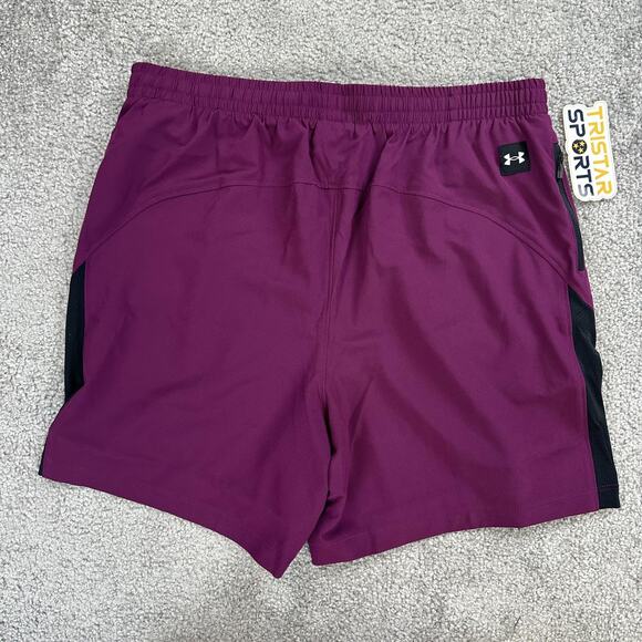 Under Armour Project Rock Shorts Mens Medium Purple 5" Training Ultimate Gym - Picture 3 of 11